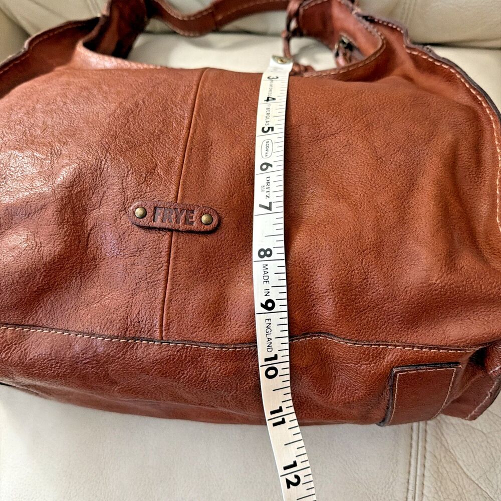 Frye Artisan Leather Hobo Bag Rustic Western Distressed Boho Whiskey NWT - Picture 3 of 16